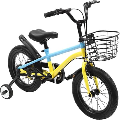 Kinderfiets - Loopfiets - Leren Fietsen - Met Steunwielen - 14 inch - Macaron Kleuren
