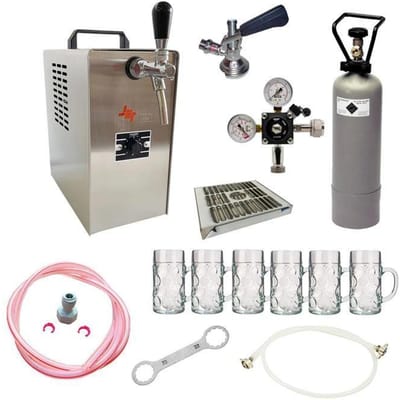 Complete Kit Bieraftapsysteem JET 30 Koffer Directkoeler Mono 35 L/u + Glazen + CO2 + Tapkop met Schroefdraad NC