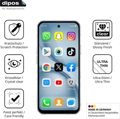dipos – 4x Beschermfolie geschikt voor viqee A19PRO Mini-Smartphone | Krasbestendige & heldere Screenprotector Ultra-Thin