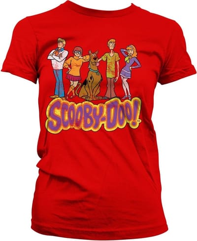 Team Scooby Doo Distressed Girly T-shirt Dames T-shirt Rood