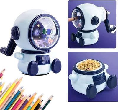 Cartoon Manual Pencil Sharpener Portable Handheld Adjustable Tip Sharpener for School Home Use（blauw）