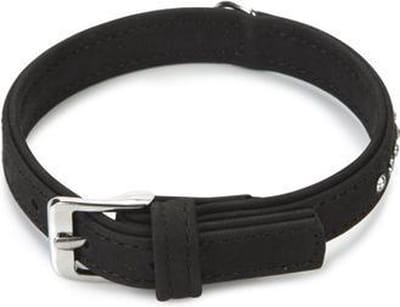 Beeztees Buffalo - Halsband Hond - Leer - Zwart - 25-30 cm