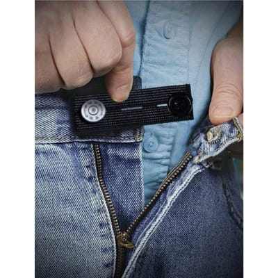 2 stuks Taillebandverlenger Gesp, Elastische Verstelbare Broekverlenging, Zwangerschapsbroek Stretch Knop one-size zwart