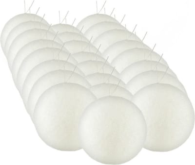 24x stuks kerstballen zilver/wit glitters kunststof diameter 8 cm - Kerstboom versiering