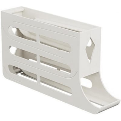 Eieropbergdoos Grote Capaciteit Ruimtebesparend Vier Lagen Automatisch Rollend Dienblad 30 Eieren Organizer Koelkast Zijde Eierdispenser white