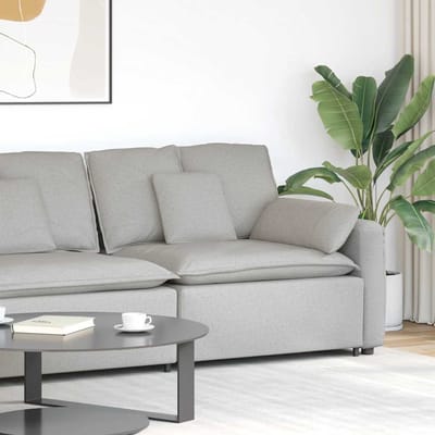 vidaXL - Modulaire - bank - Armleuning - eindmodule - met - kussens - 100 - cm