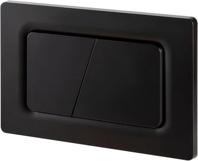 Bedieningsplaat WC-reservoir - Spoelknop Plaat - Toilet Reparatie - Vervangbaar Veermechanisme - 24.6 x 16.4 cm - Mat Zwart