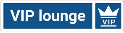 VIP lounge deurbordje met zelfklevende strip | Forex Re materiaal | 20 x 5 cm