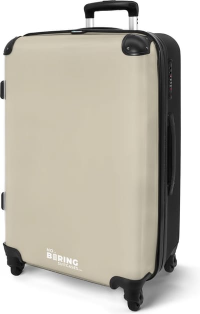 NoBoringSuitcases.com® - Koffer groot - Rolkoffer lichtgewicht - Beige - Reiskoffer met 4 wielen - Reis trolley - Grote valies XL - Bagagekoffer op wieltjes - 20 kg bagage - Ruimbagage middelgroot