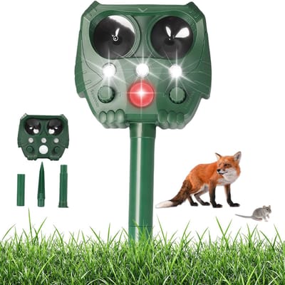 Unyqoos® Ultrasone Dierenverjager voor Tuin met Zonnepaneel en PIR-Sensor