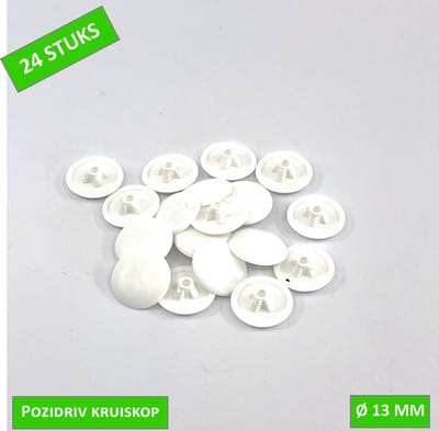 TQ4U Afdekkap voor Pozidriv 3 schroef - Ø 13 mm - Kunststof - Wit - 24 stuks