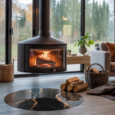 Coloray Vloerplaat Houtkachel - Plaat voor Onder Houtkachel - 100 cm x 100 cm - Open Haard Accessoires - Zwart Vloerplaat Kachel - Verwarmingsaccessoires - Plaat onder Houtkachel - Kachel Onderplaat - Vloerplaat Voor Kachel