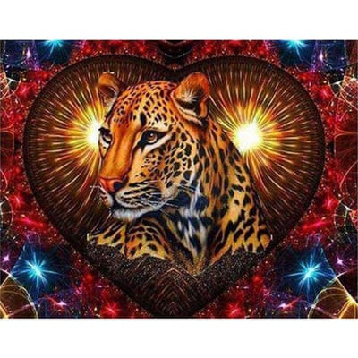 Diamond schilderij luipaard dier hart vorm patroon 5D borduurwerk Cross Stitch Kit Home Decor 20X30CM brown