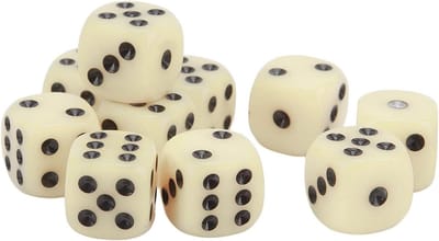 Dobbelstenen Set - Spel Kubussen - Bordspellen Spelen - Afgeronde Hoeken - 16 mm - Beige