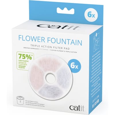 6 stuks Triple Action Filterset Frameloos voor Catit 2.0 Flower Fountain Drinkfontein