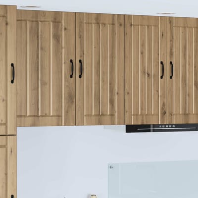 vidaXL - Wandkast - LUCCA - Artisanaal - eiken - 40 - x - 31 - x - 80 - cm - Bewerkt - hout