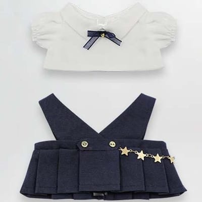 T-shirt 20cm Poppenkleding Aankleed Knuffelpoppen Katoenen Poppen Outfit Mini Kleding Schooluniform Poppen Uniform Set DIY Speelgoed