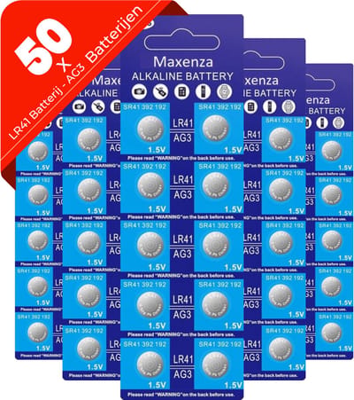 Maxenza LR41 Batterij - AG3 - AG3 Batterij - Alkaline Knoopcel Batterij - 50 Batterijen