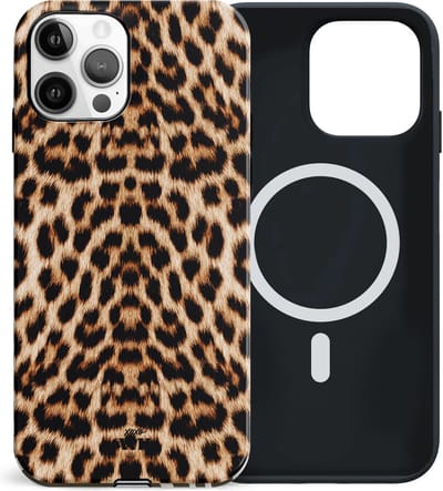 xoxo Wildhearts siliconen hoesje geschikt voor iPhone 12 Pro Max MagSafe hoesje - Wild Thing - Double Layer - Magnetisch telefoonhoesje - Magneet case - Backcover met dubbele beschermlaag - Luipaard print - Tijger print - Dierenprint - Tijgerprint