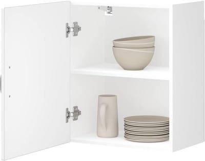 Voorraadkast Keuken - Keukenkast Wandkast - Keuken Organiseren - Hoogglans Afwerking - 50 x 31 x 60 cm - Wit