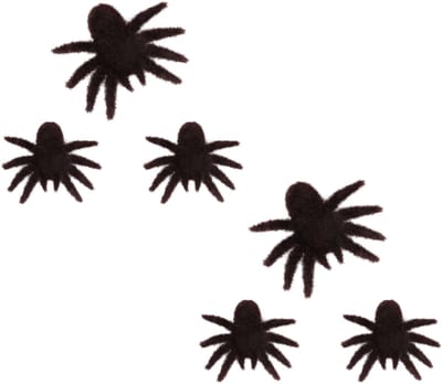 Halloween nep spinnen - 6x stuks - 8 x 10 cm - zwart - harige nep spinnen