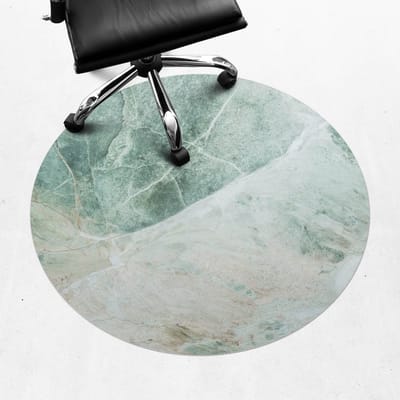 Wallfluent - Vloerbeschermer Marmerpatroon Van De Natuur - 100 cm - Groente Bureaustoel Vloerbeschermer - Rond - PVC Vloerbeschermer-Computer Stoel Mat-Werkplekdecoraties - Organisch marmerpatroon