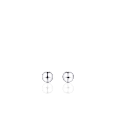 Jewels Inc. - Oorbellen - Oorstekers Glad Bol - 5mmØ - Gerhodineerd Zilver 925