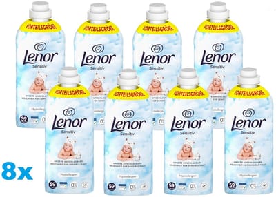 Lenor Sensitive Wasverzachter – 8 x 59 Wasbeurten – Hypoallergeen – 8 Stuks