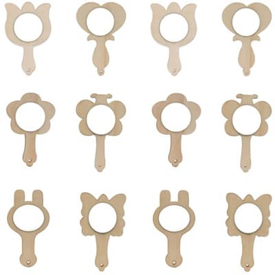 Houten Spiegels 12 Stuks voor Creatief Handwerk