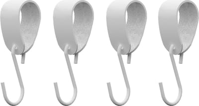 S-haakje Wit + leren hanger: WIT - Maat S - set van 4 (S-haakjes - kapstokhaakje - handdoekhaakje - kapstokhaak - ophanghaken - S-haken)