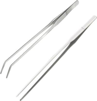 Pincetten set van 2, extra lang recht pincet 27 cm, roestvrij staal voor aquascaping, tuinieren, industrieel werk