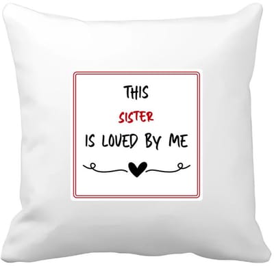Akyol - this sister is loved by me Kussen hoes - Zus - iemand die houdt van zijn zus - verjaardag - cadeautje voor zus - zus artikelen - kado - geschenk - 40 bij 40 cm