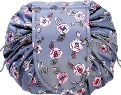 Fako Fashion - Magic Travel Pouch - Cosmetic Opberg Tas - Make-up Opbergsysteem - Make-up Toilettas - Reistas - Make Up Cosmetica Accessoires Organiser - Handige Toilettas - Bloemen Bruin