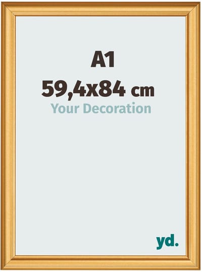 Your Decoration - Fotolijst A1 59,4x84 cm - MDF - Goud Mat - Lazio
