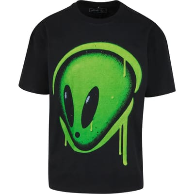 Mister Tee - Dripping Alien Head Oversize Heren Tshirt - XS - Zwart