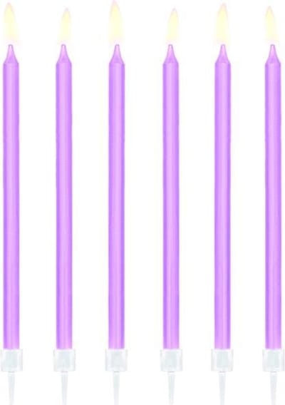 PartyDeco - Verjaardagskaarsjes Lavendel (12 stuks)