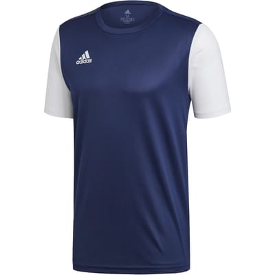 adidas Estro 19 Sportshirt - Maat 164  - Mannen - donker blauw/wit
