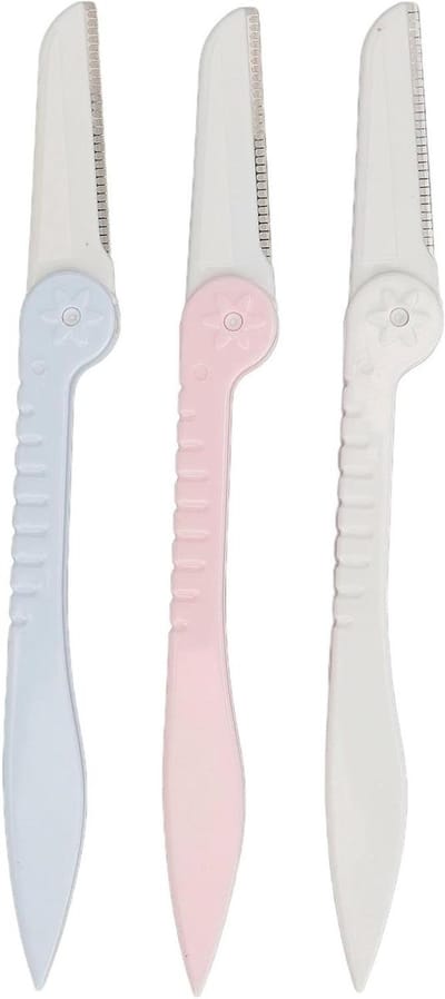 3-delige Wenkbrauw Dermaplaning Tool voor het Precies Vormgeven en Exfoliëren van Gezichtshaar