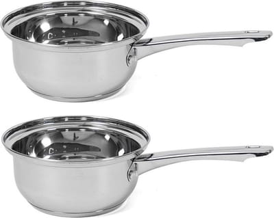 Gerimport Steelpan Manhatten - Set van 2x stuks - 3 liter - 18 cm - saus en juspan