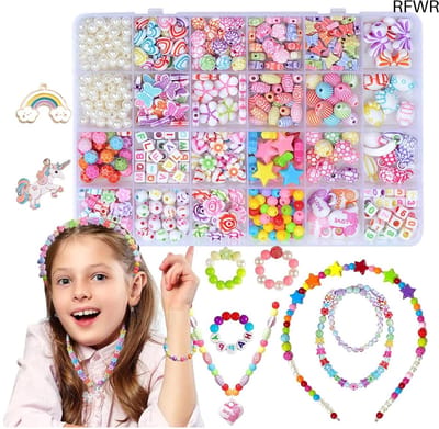 RFWR® Sieradenkralenset voor Kinderen - Kralen voor Armbanden en Creatief Speelgoed voor Meisjes van 5 tot 12 Jaar