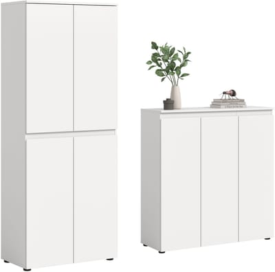 Ruime Universele Kast in Wit - 15 Verstelbare Planken - Opbergwonder 140x175 cm