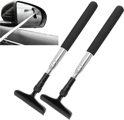 Professionele Raamtrekker Set van 2 Stuks, Uittrekbare Zijspiegel Wisser, Mini Spiegel Trekker voor Achteruitkijkspiegel, Tot 102 cm Uitbreidbare Lengte