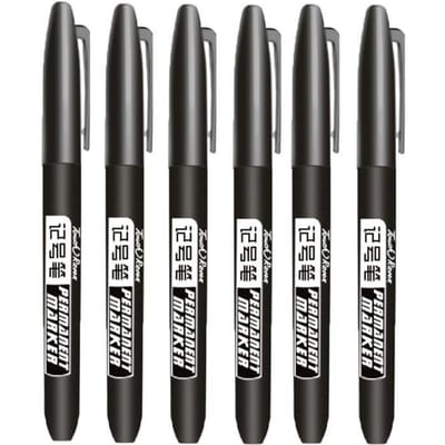 6 STUKS Permanente Marker Pen Manga Teken Markers Zwart Blauw Rood Waterdichte Inkt Schets Pennen Kantoorbenodigdheden Kunst Schoolbenodigdheden