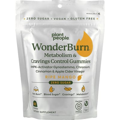Wonderburn®, Gummies voor Metabolisme en Appetijtbeheersing, Rijpe Mango, 60 Gummies