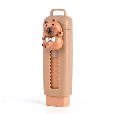 Multicolor gum capybara design schuif gummen penvorm correctie gum beide 1 stuk potlood gum met beschermkap