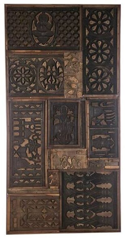Vintage Wandpaneel van historisch hout vintage multi - 240x100x6 cm | Cozy Ibiza