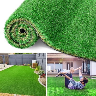 Kunstgras Grastapijt 20 mm - Grasmat - 4 Lleuren Vezels - Kunstgras voor Buiten en Binnen - Perfect voor Balkon/Terras/Tuin/Speelhoek - 100 x 200 cm