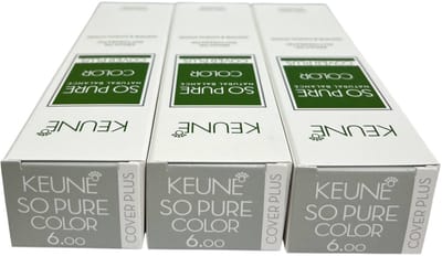 3 tubes Keune So Pure 6.00 (Donkerblond) Cover plus 60 ml