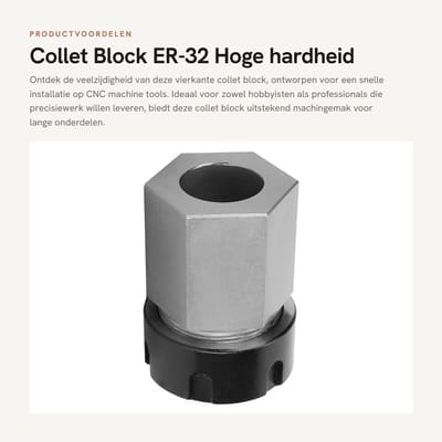 Dailygoods- Collet Block - Vierkante Collet Block Tool - Roestvrij Staal - CNC Machine Gereedschap - Hoge Hardheid - Hoge Precisie