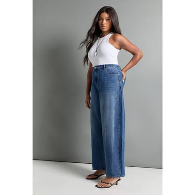 boohoo Dames De Plus Hoge Taille Barrel Jeans | Vintage Was | Maat: 48